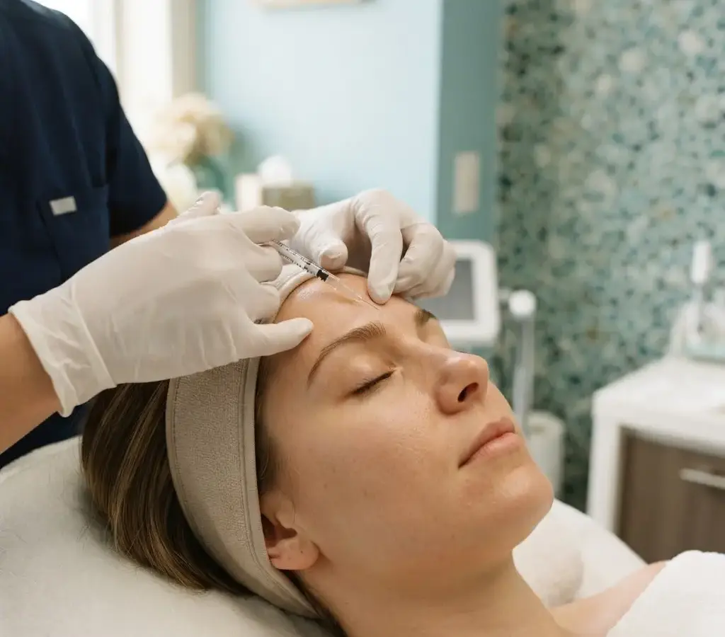 Botox being performed in the Arlington Heights treatment room