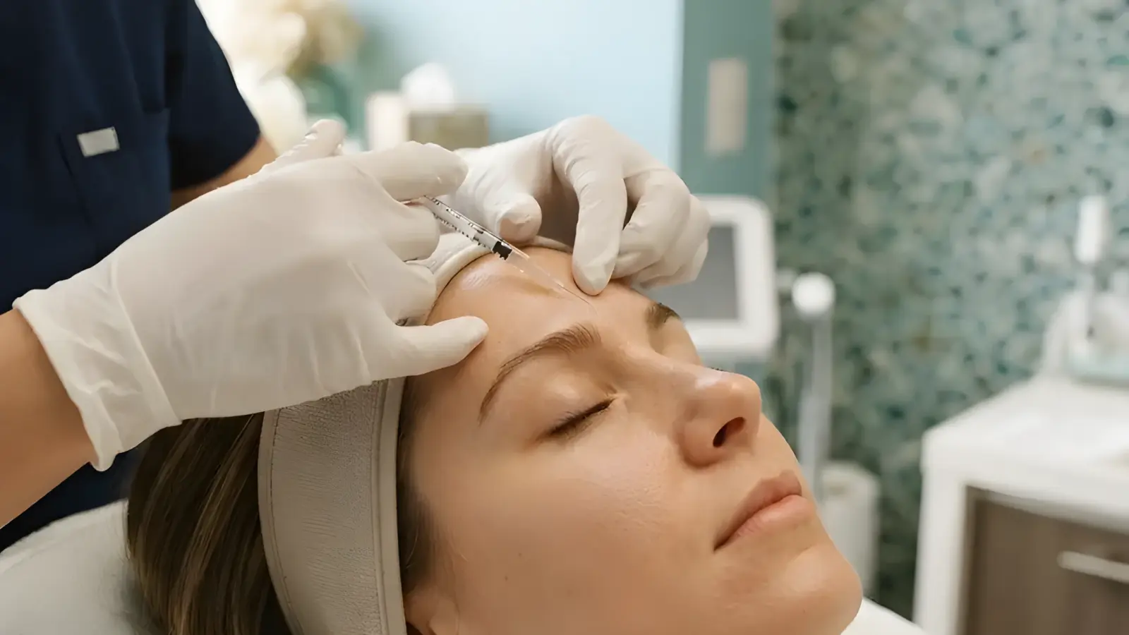 Botox being performed in the Arlington Heights treatment room