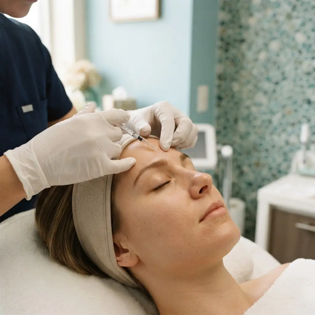 Botox being performed in the Arlington Heights treatment room