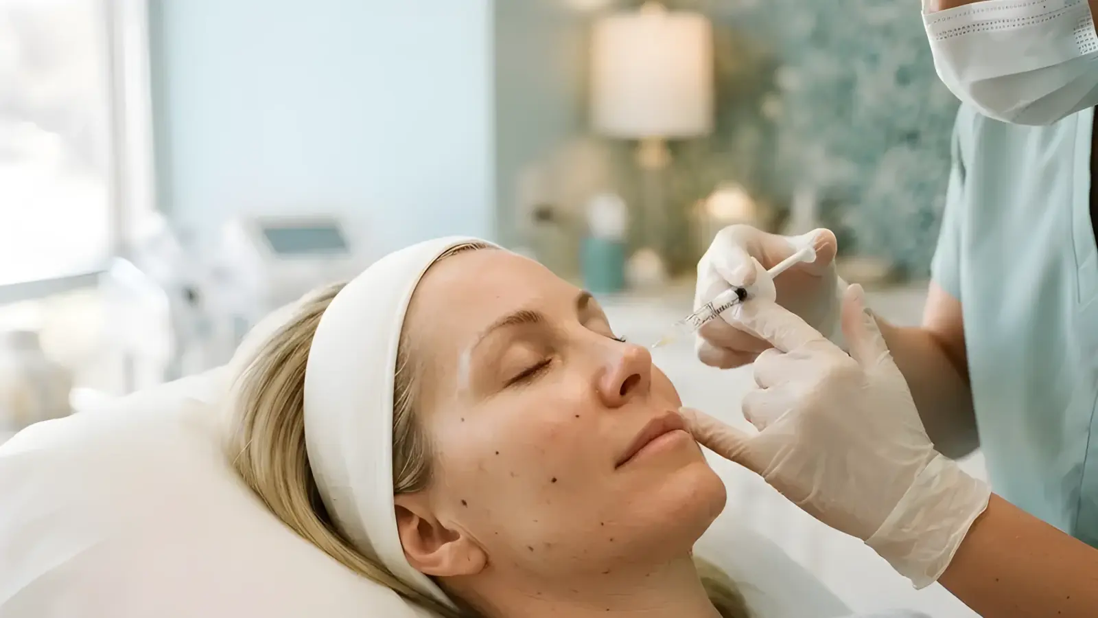 Dermal fillers being performed in the Arlington Heights treatment room