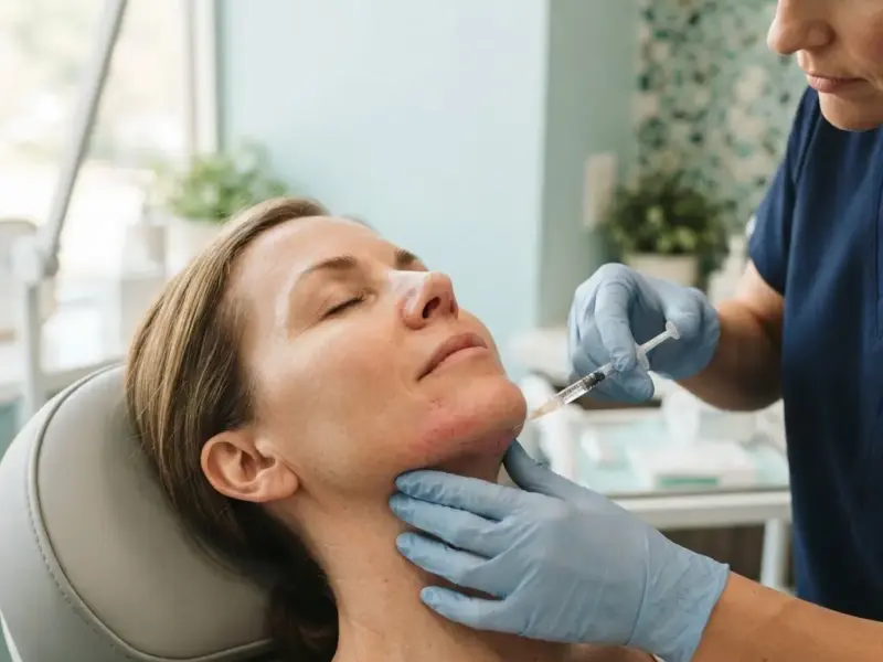 Kybella being performed in the Arlington Heights treatment room