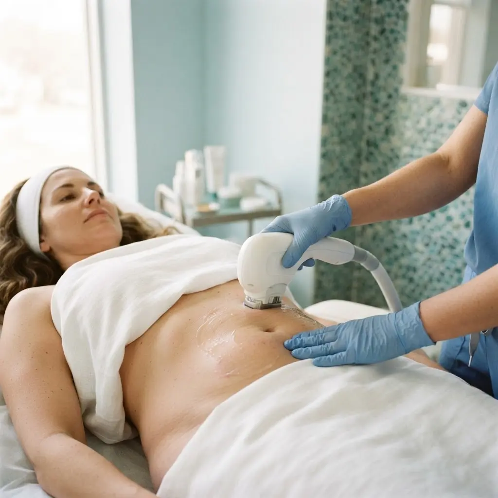 Morpheus8 Body being performed in the Arlington Heights treatment room