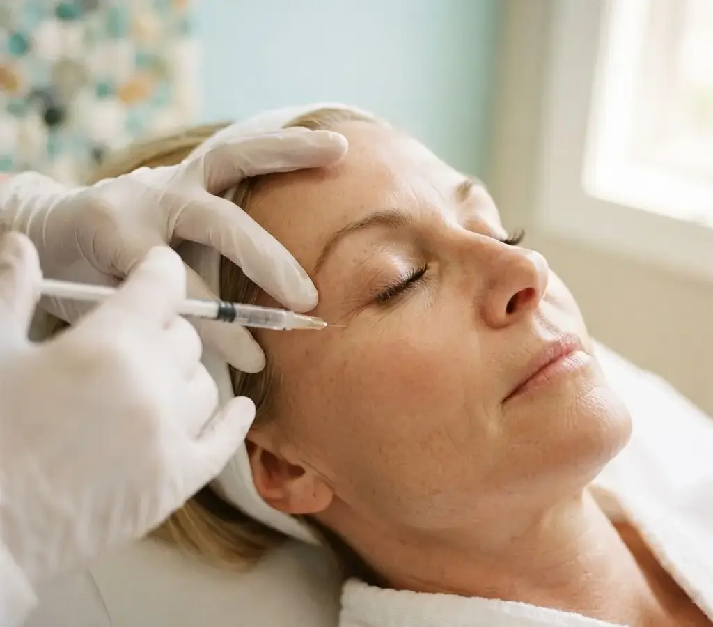 Under-eye PRF being performed in the Arlington Heights treatment room