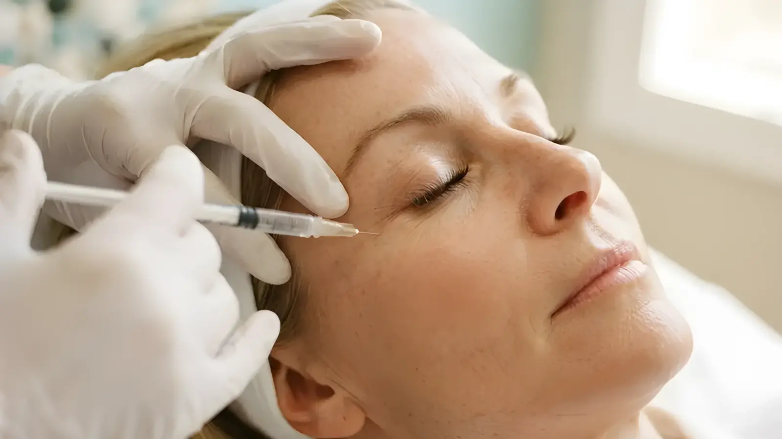 Under-eye PRF being performed in the Arlington Heights treatment room
