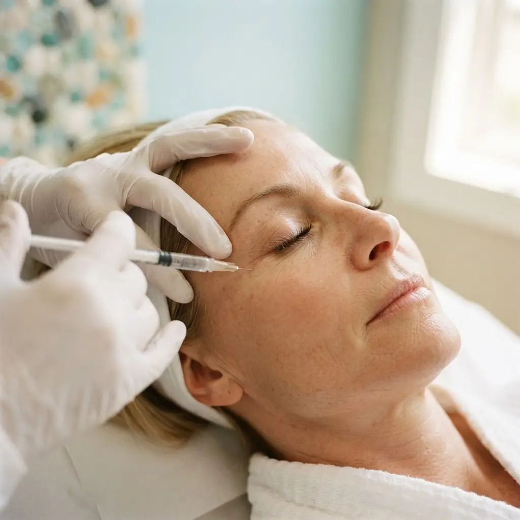 Under-eye PRF being performed in the Arlington Heights treatment room